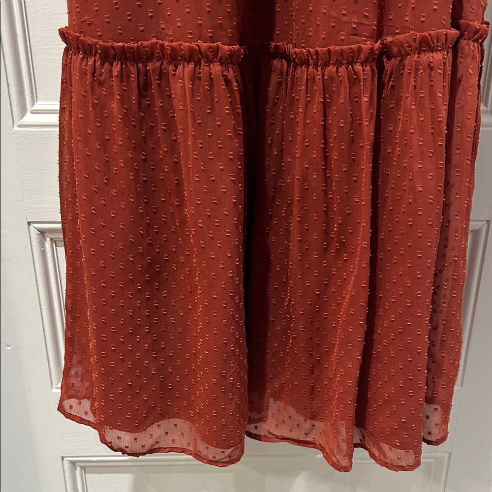Patrons of Peace Rust Red Textured Maxi Dress with Spaghetti Straps - Picture 4 of 6